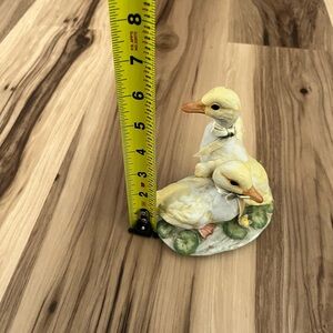 Homco Collectible Figurine Base with White and Blue Accents